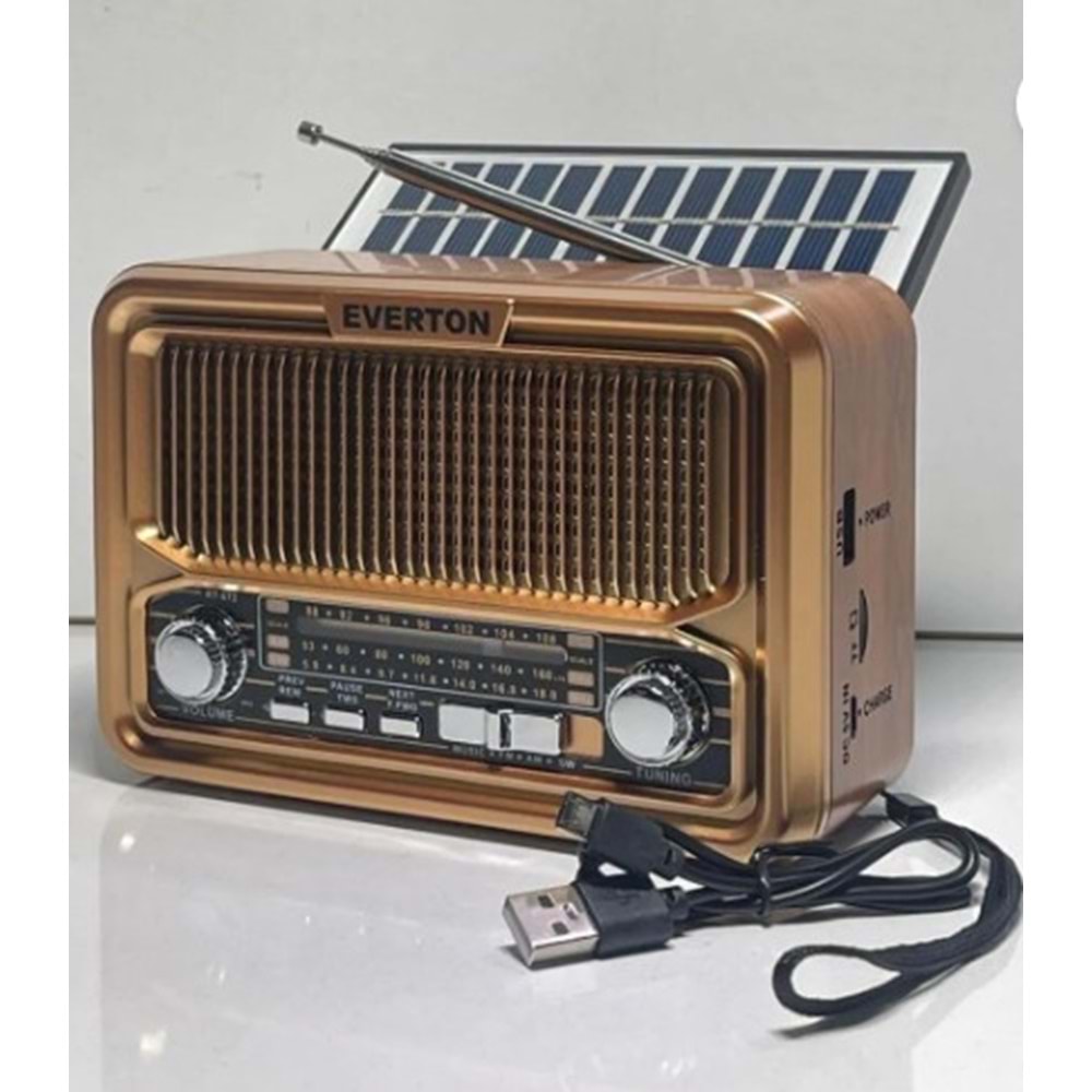 Everton RT-672 Güneş Enerjili SD-Fm-Bluetooth Şarjlı Radyo