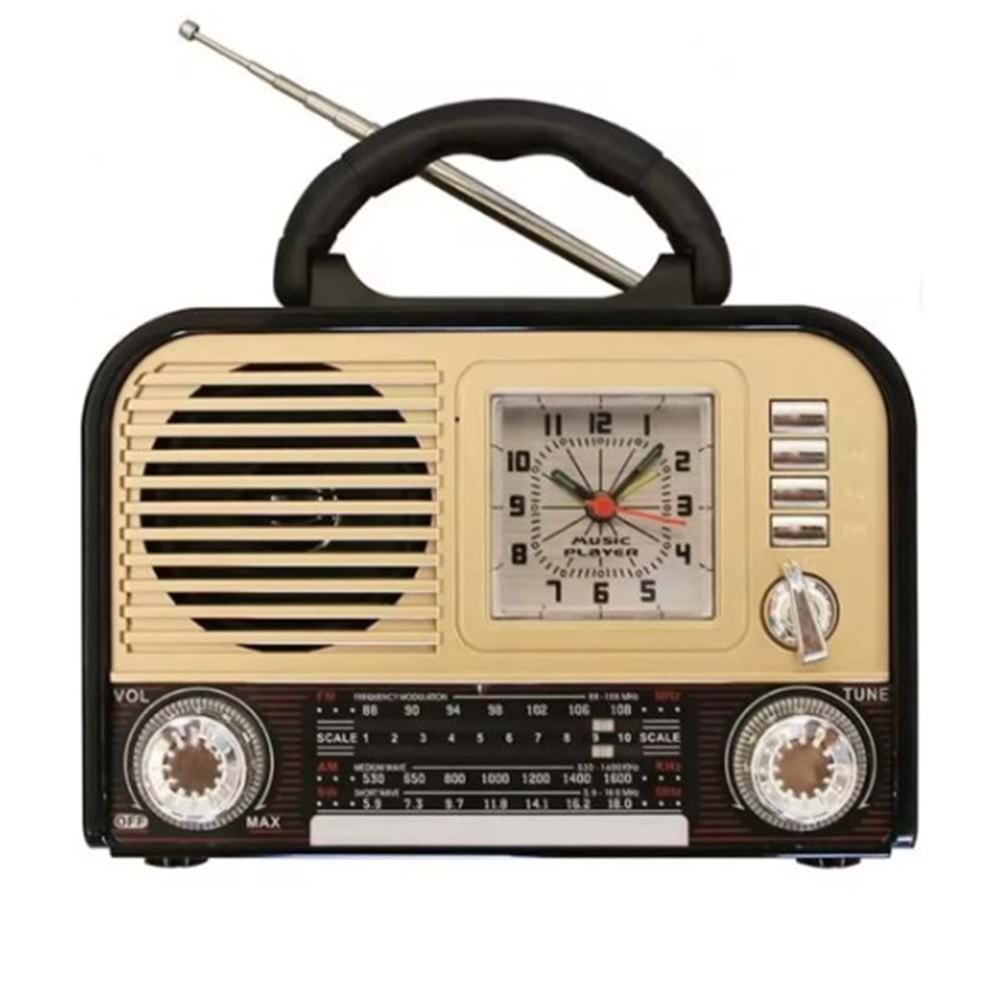 Everton RT-670 Alarmlı Nostaljik Bluetooth/USB/Sd/ Radyo Mp3 Player Müzik Kutusu