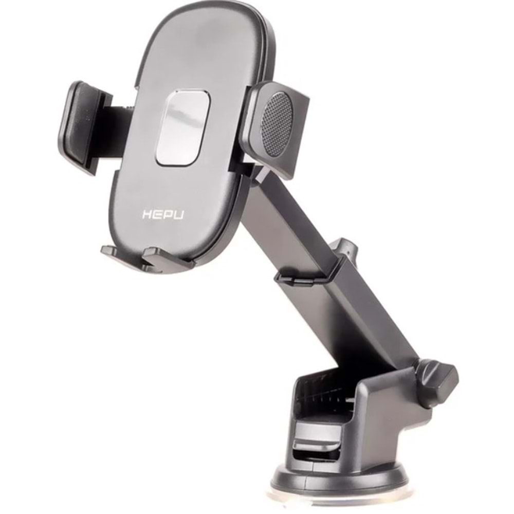 Hepu HP-A31 Araç İçi Telefon Tutucu – Uzatılabilir Kol + Cam & Torpido Uyumlu Vantuz Taban