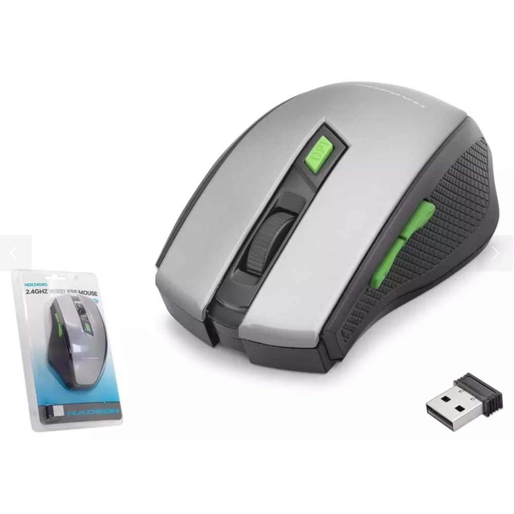 Hadron HDX3404G 800/1600Dpi Gri Kablosuz Mouse