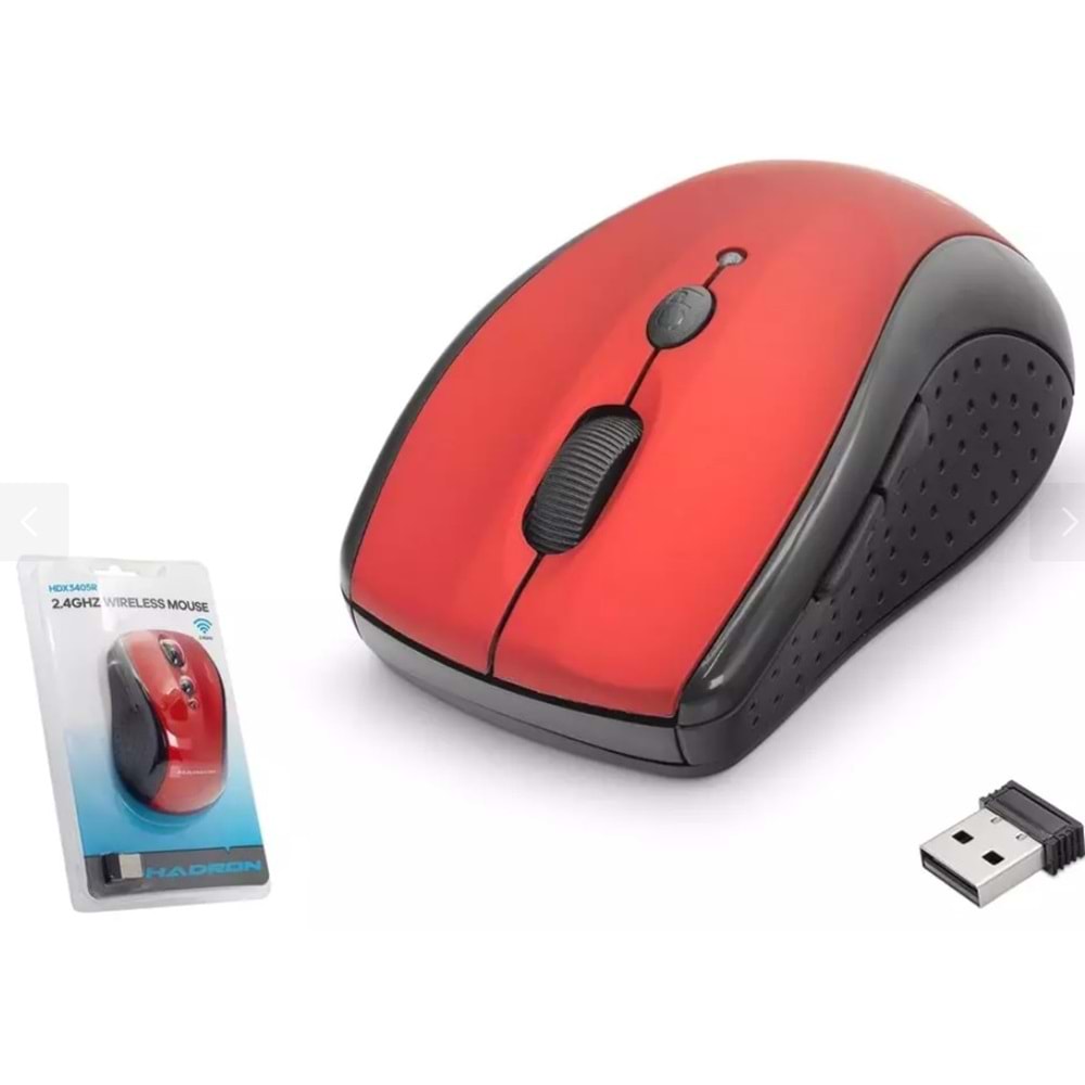 Hadron HDX3405R 1600 Dpi Wireless Kablosuz Mouse Kırmızı