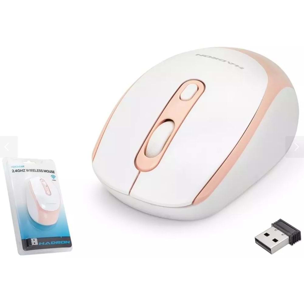 Hadron HDX3406R 800/1600 Dpi Wireless Kablosuz Mouse Beyaz-Pembe