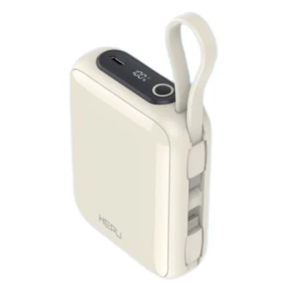 Hepu HP-A16 20.000 mAh 22.5W Type-C & iOS Kablolu + LED Göstergeli Hızlı Şarjlı Powerbank