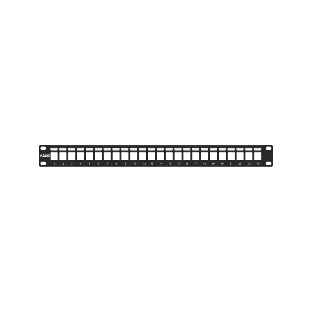 Ager AC-610-24 Moduler Utp/ftp CAT6/CAT6A 24 Port Boş 1u Zırhlı Patch Panel