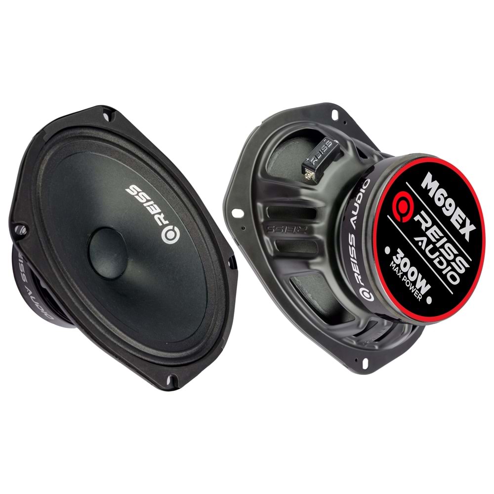 Reiss Audio RS-M69EX 300 Watt Max Power+180 Watt RMS Power+6x9 Oval Midrange 2 Li Paket Halinde