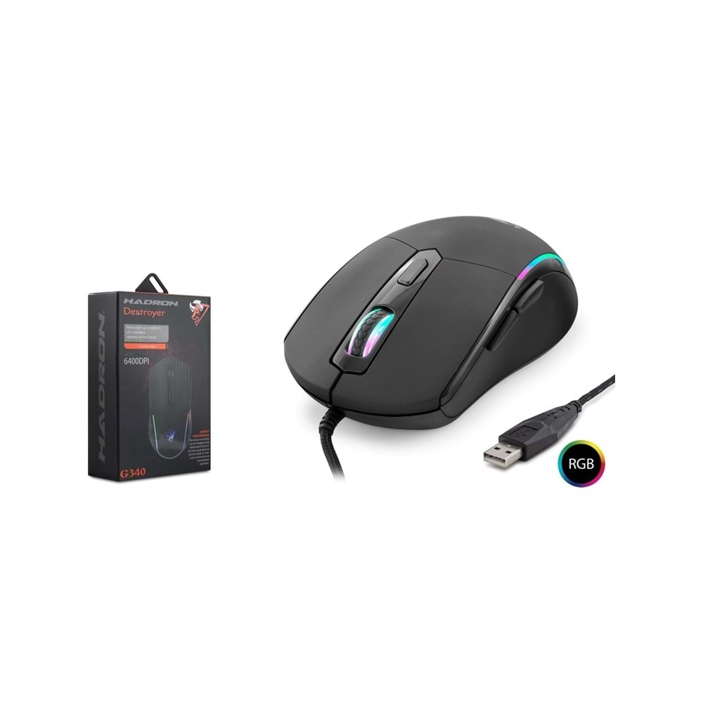 Hadron Destroyer G340 6400 DPI Rgb 1.5M Oyuncu Mouse Kablolu