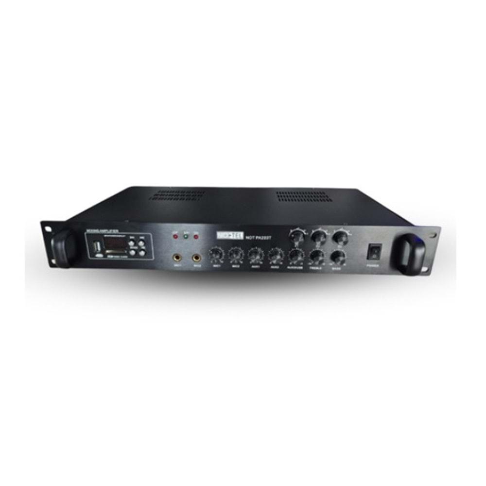Notel PA-203T 80W Trafolu 3 Bölgeli 2 Mikrofon Girişli Trafolu Anfi