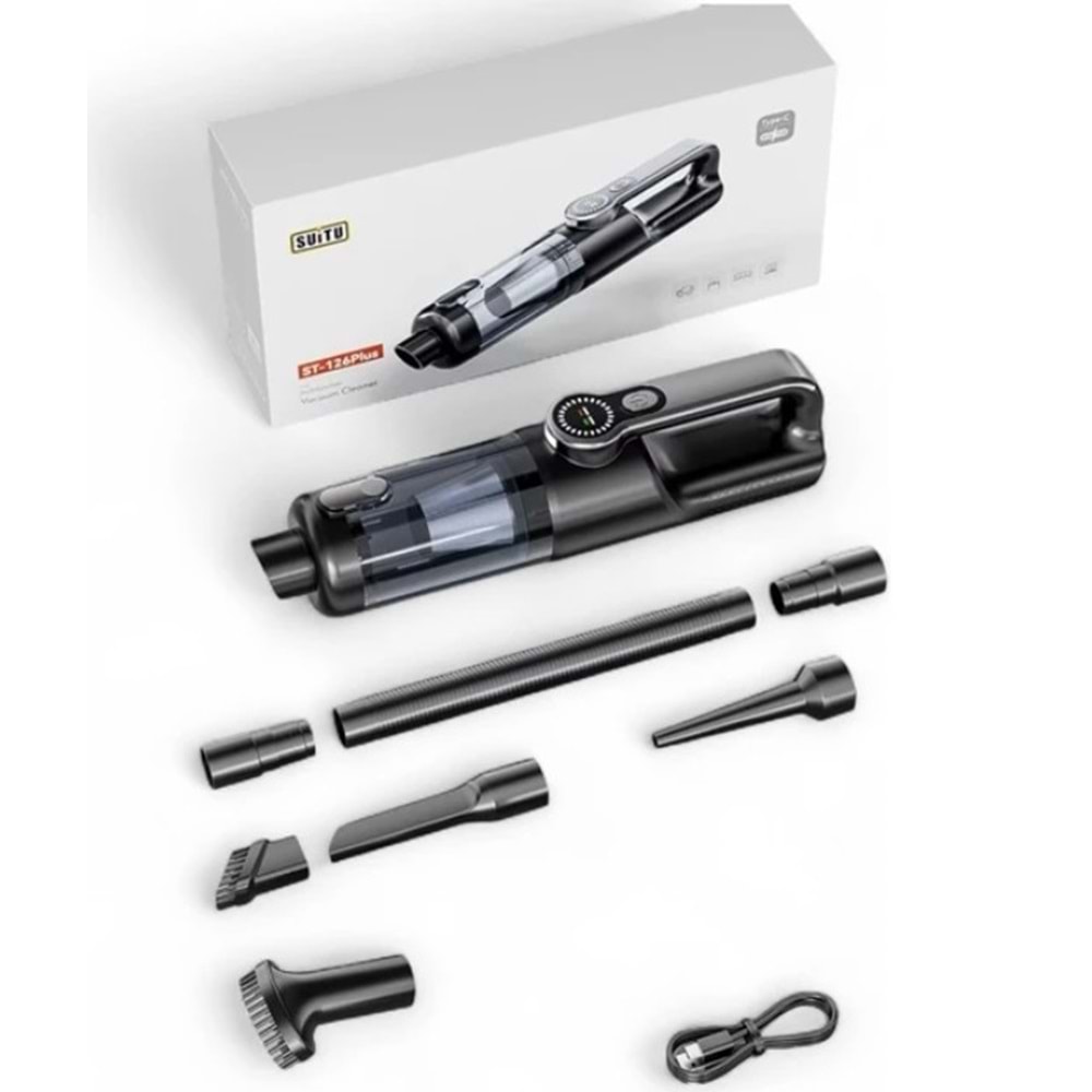 Fubar ST-126Plus-4 20000 Kablosuz Şarjlı Araç Süpürgesi Yüksek Emiş Gücü, Şarjlı Taşınabilir El Süpürge Vakum Üfleme