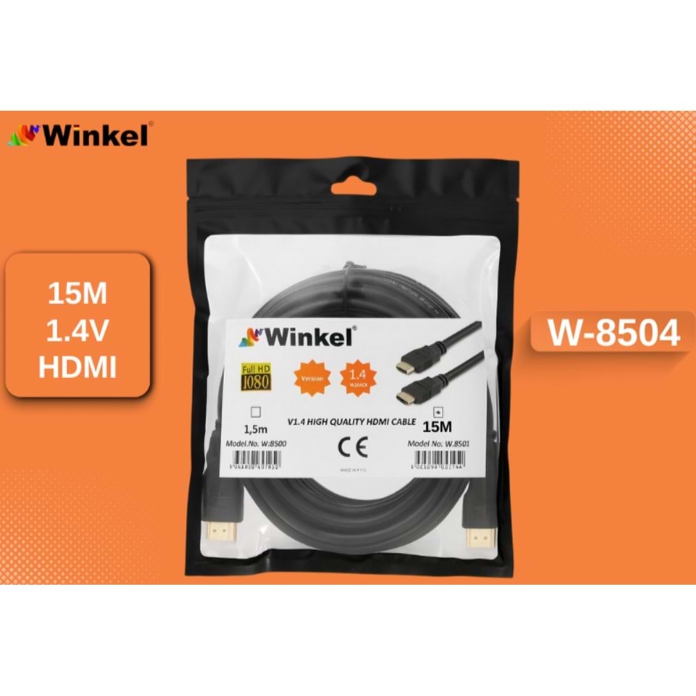 Winkel W-8504 1.4V 1080P 15 Metre Hdmı Kablo Winkel W-8504 1.4V 1080P 15 Metre Hdmı Kablo