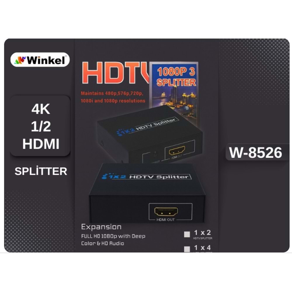 Winkel W-8526 1/2 4K Hdmı Splitter Dağıtıcı