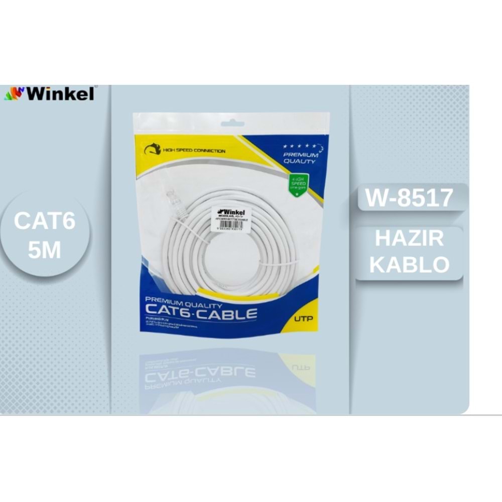 Winkel W-8517 5 Metre Beyaz Cat6 Kablo Winkel W-8517 5 Metre Beyaz Cat6 Kablo