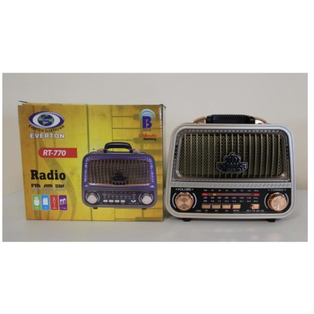 Everton RT-770 Nostaljik Bluetooth/USB/Sd/ Radyo Mp3 Player Müzik Kutusu