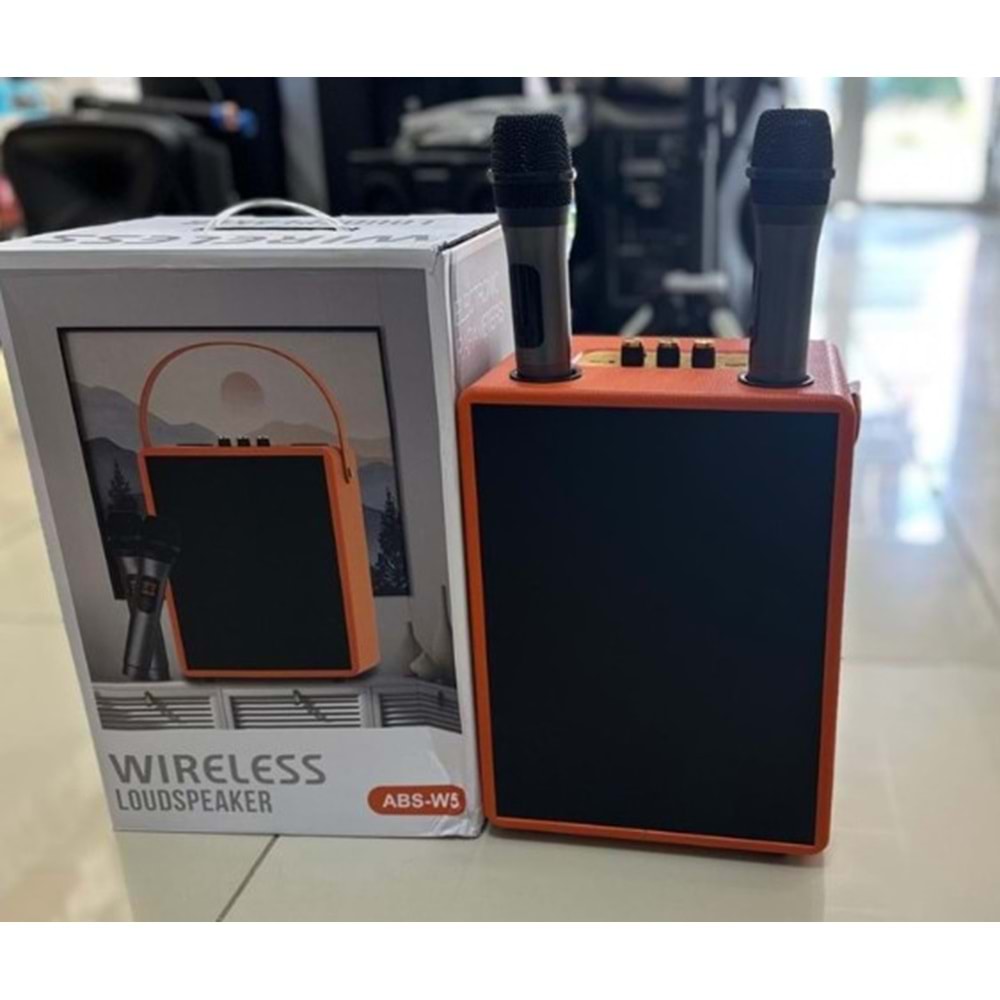 Venandin ABS-W5 20W Mikrofonlu Bluetooth Karaoke Taşınabilir Hoparlör - Turuncu