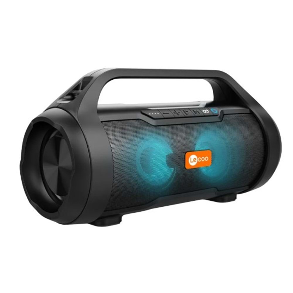 Lecoo DS154 30W Kablosuz Bluetooth 5.0 RGB Aydınlatmalı TWS Stereo Boombox Taşınabilir Hoparlör Siyah