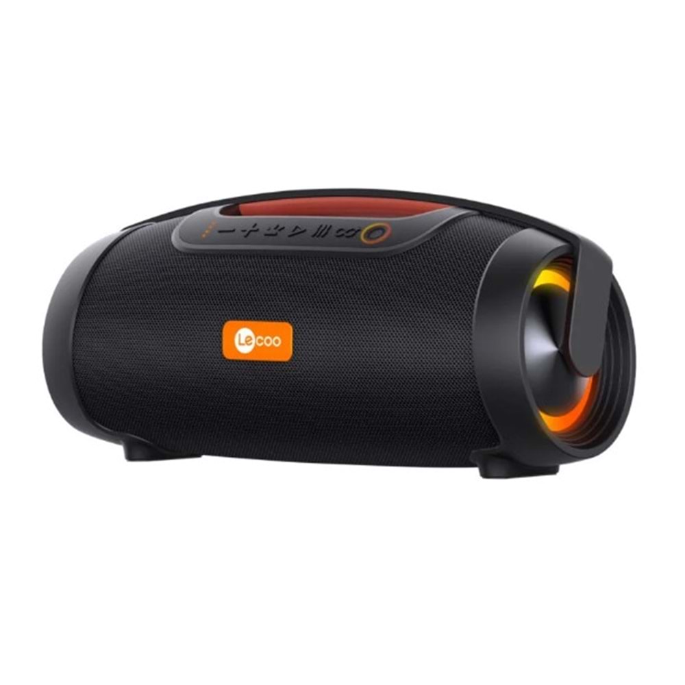 Lecoo DS151 80W Kablosuz Bluetooth 5.0 RGB Aydınlatmalı IPX5 Su Geçirmez TWS Boombox Stereo Taşınabilir Hoparlör Siyah