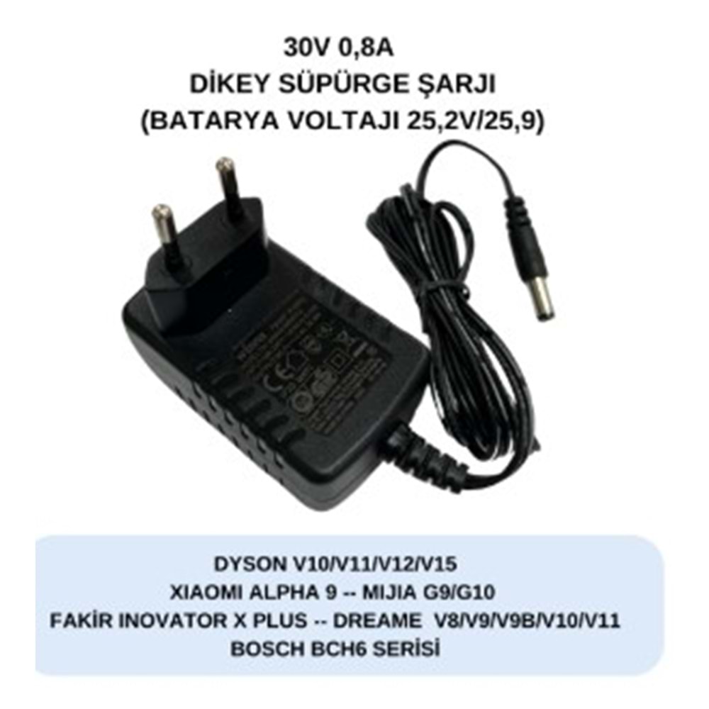 Swat ATZ438 30V 0.8A Dyson Xiaomi Dikey Süpürge Şarj Adaptörü