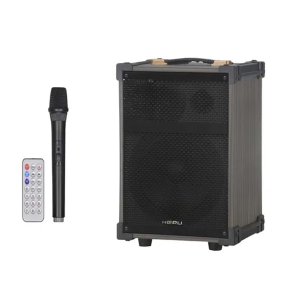 Hepu HP-903 40W 8” 1 Kablosuz Mikrofon Kumanda TWS Partybox Hoparlör
