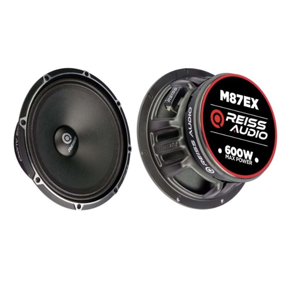 Reiss Audio RS-M87EX 20 Cm Midrange 600 Watt Max Power + 300 Watt RMS Power 2 Li Paket Halinde