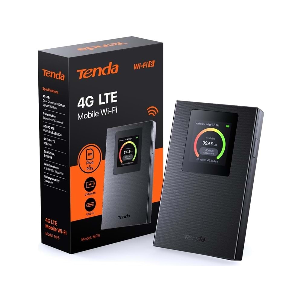 Tenda MF6 WiFi 6 AX300 4G Modem Router