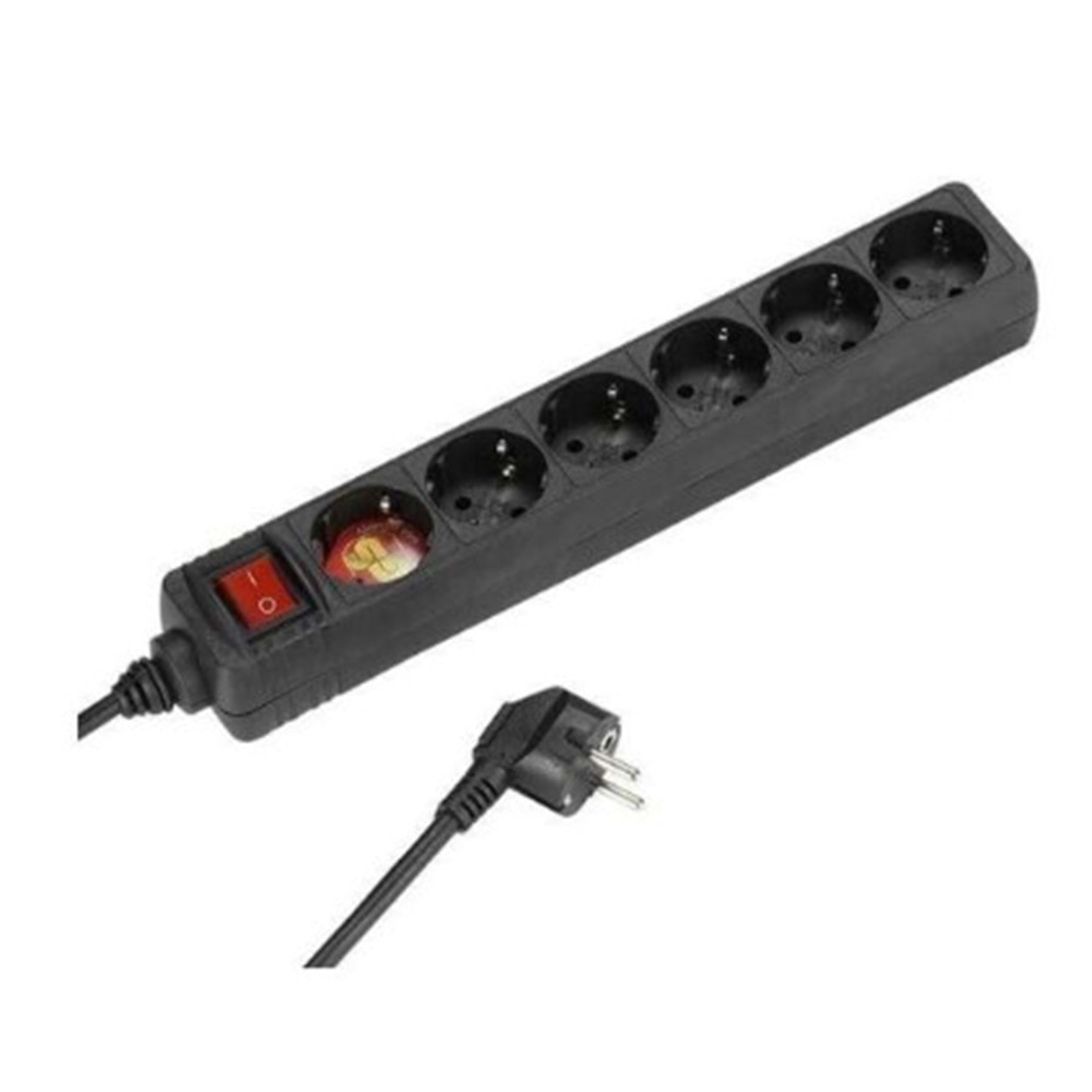 Vivanco 28261 ES6 S15 5 Li Anahtarlı Akım Korumalı Priz 1.4m