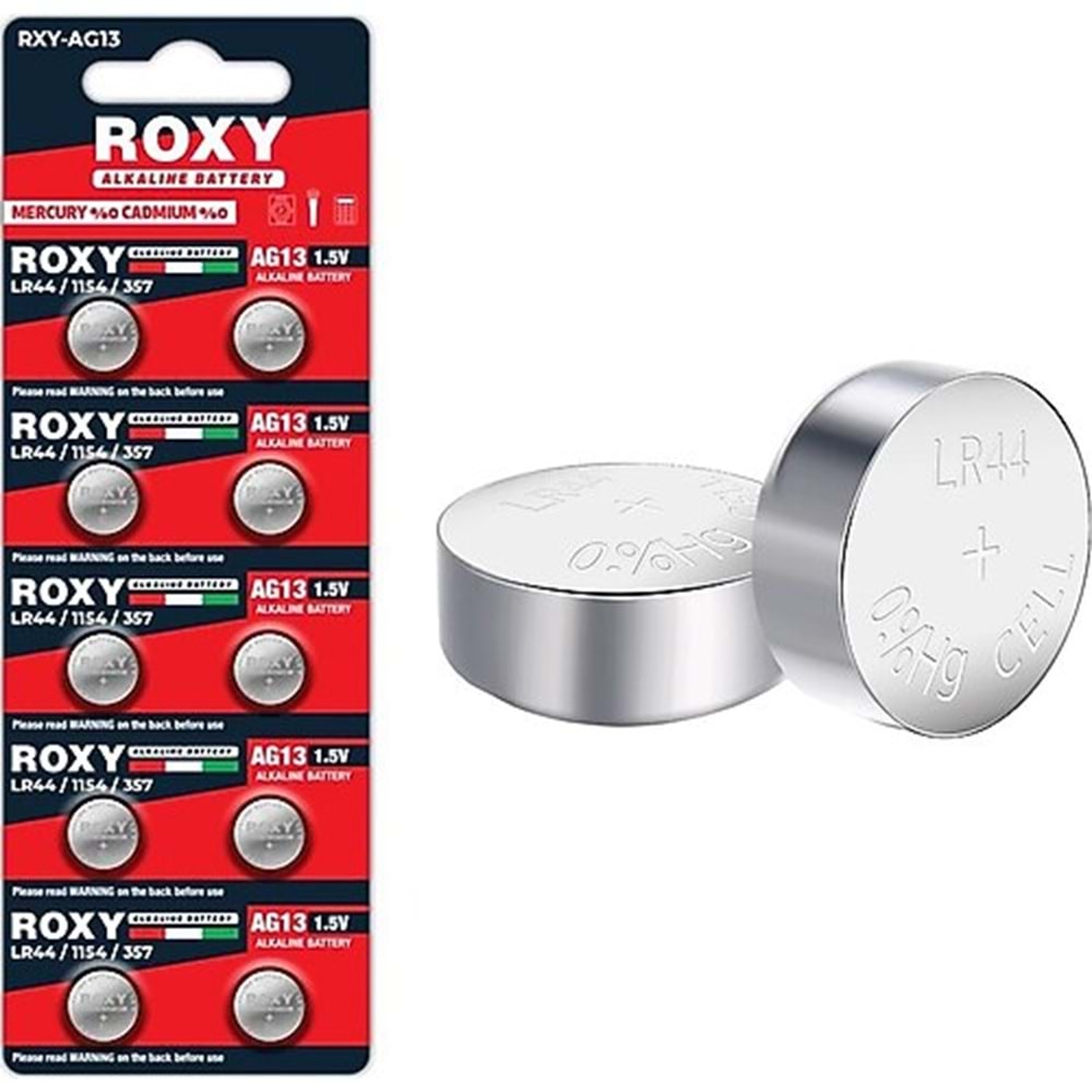 Roxy Ag13 LR44/1154/357 Alkalin 10 Lu Düğme Pil