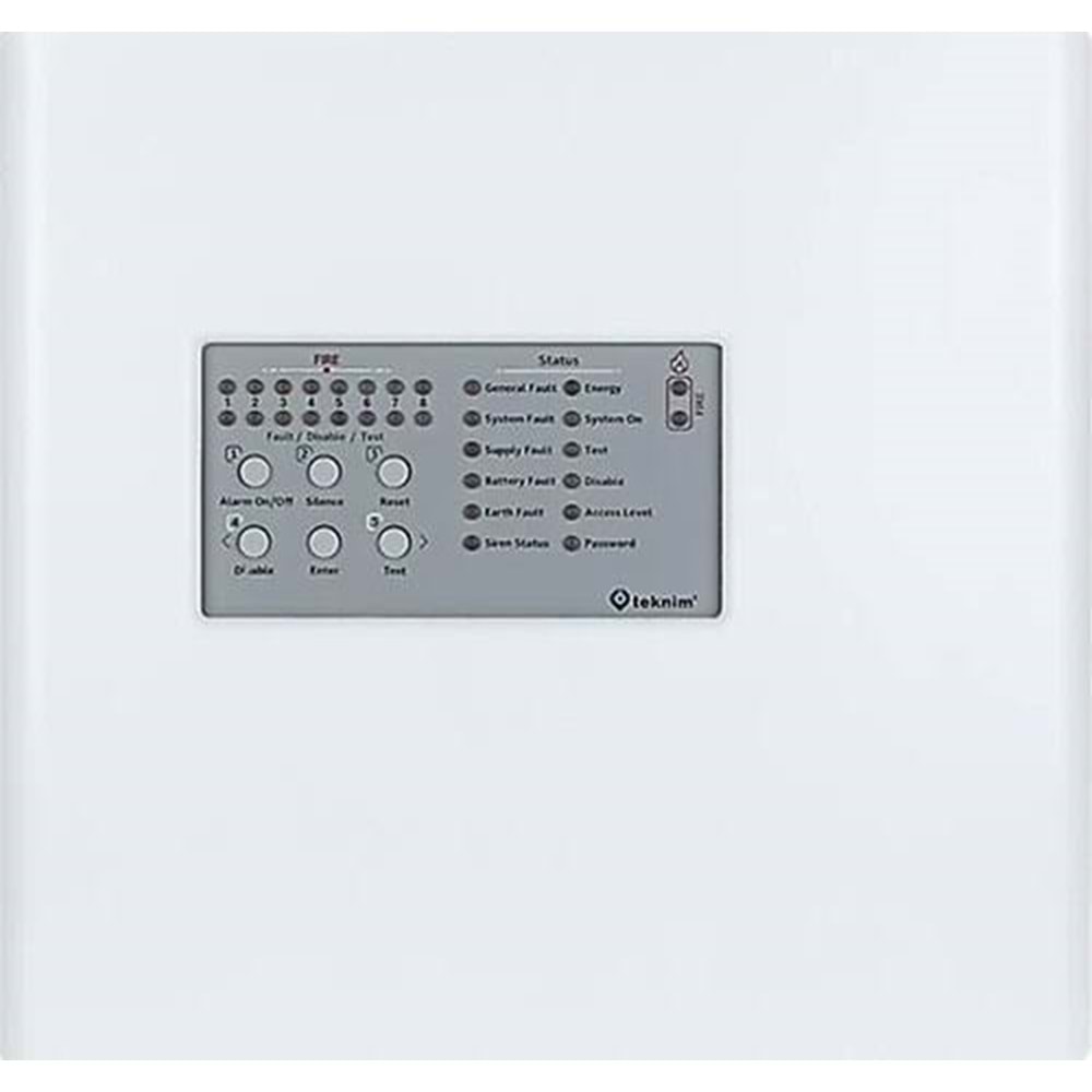 Teknim TFP-4408 Bölgeli Konvansiyonel Yangın Alarm Paneli (Metal Kasa)