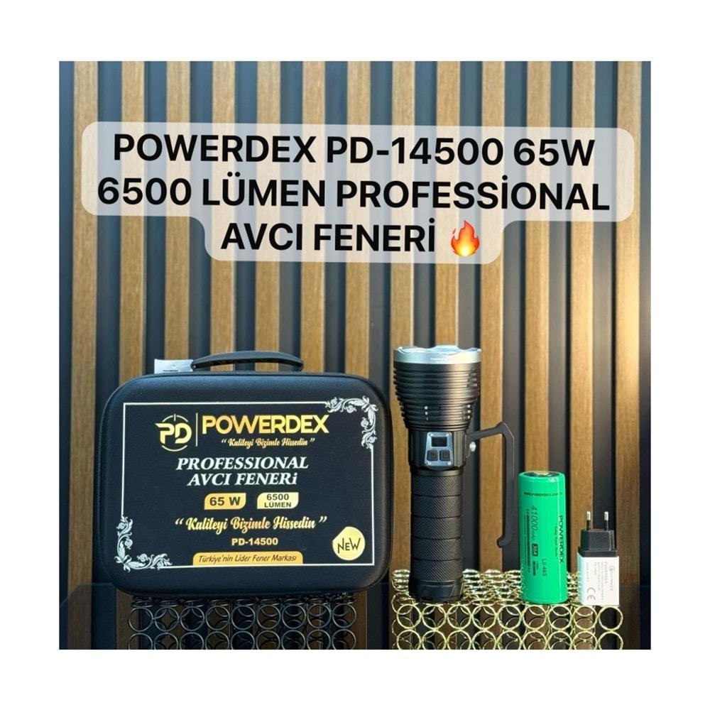 Powerdex PD-14200 Şarjlı 60W 6000 Lümen Profesyonel Zoomlu Kamp/ Avcı El Feneri