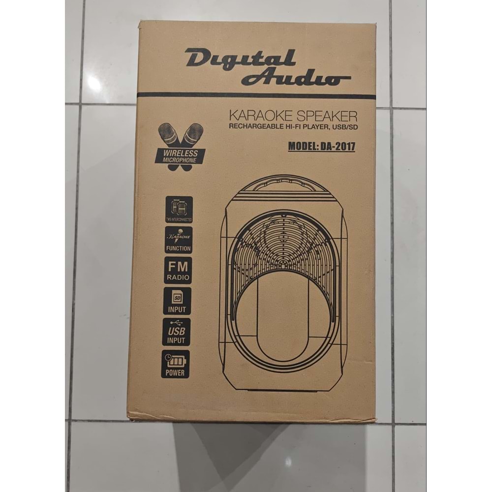 Digital Auido DA-2017 Çift Mikrofonlu Karaoke Taşınabilir Bluetooth Hoparlör