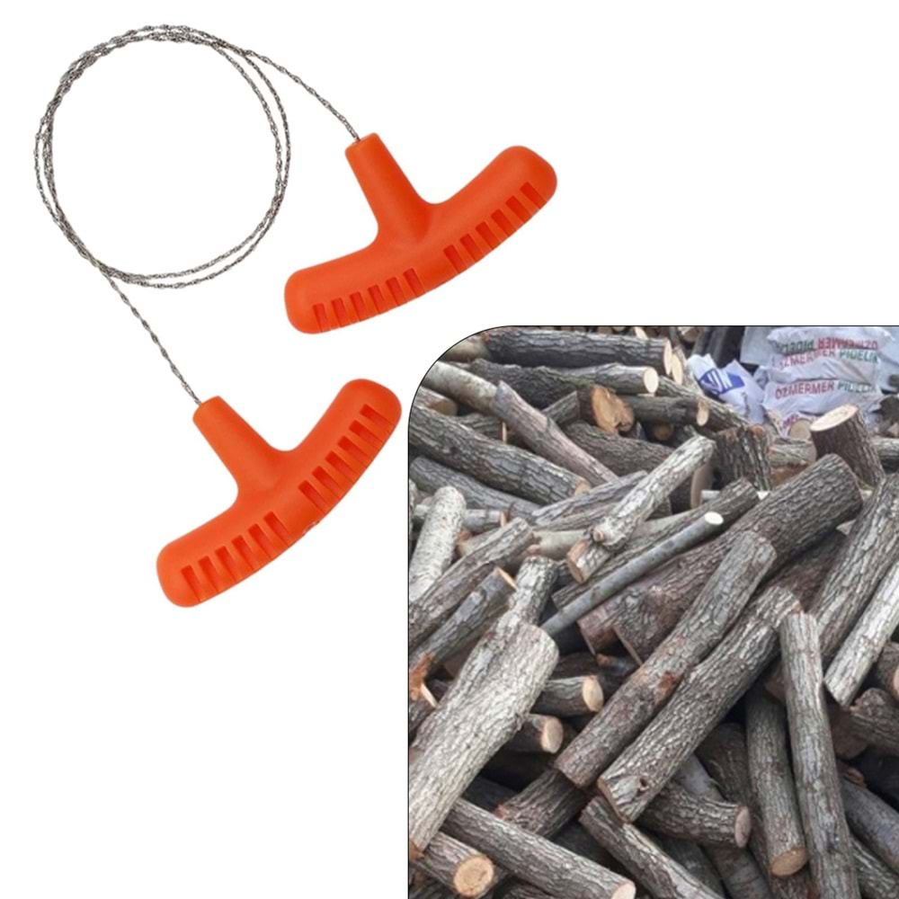 Sunup 20500 70 cm Taşınabilir Kamp ve Survival El Cep Tipi Paslanmaz Çelik Halat Testeresi