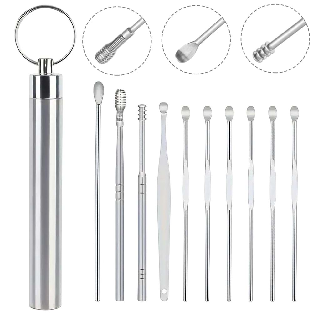 Sunup 27132 Paslanmaz Çelik 10 Lu Kulak Temizleme Seti