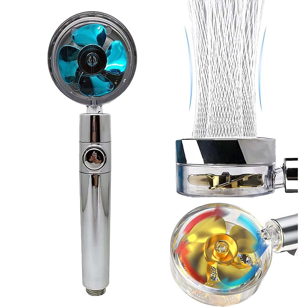 Sunup SN-22220 360 Derece Dönebilen Pervaneli Turbo Tazyikli Duş Başlığı