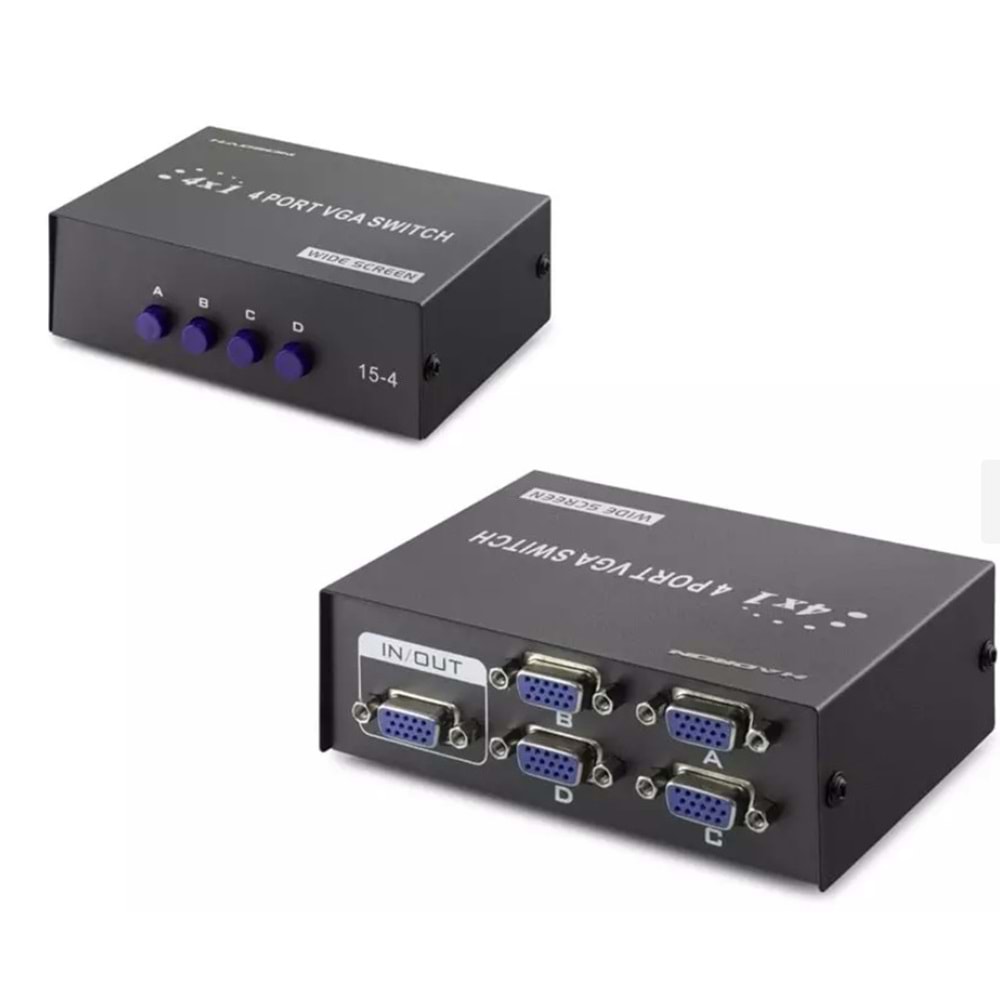 Hadron HDX1329 Vga Switch 54Mhz 4Giriş 1Çıkış 4Port