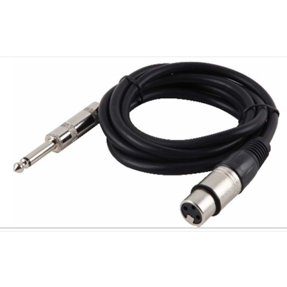 Winkel W-AV38 XLR Dişi 6.3mm Mono Jacklı Kablo 1.5mt