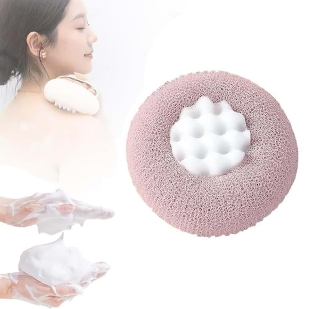Sunup SN-26217 Vantuzlu Banyo Masaj Süngeri Peeling Etkili Vücut Kesesi ve Köpürtücü