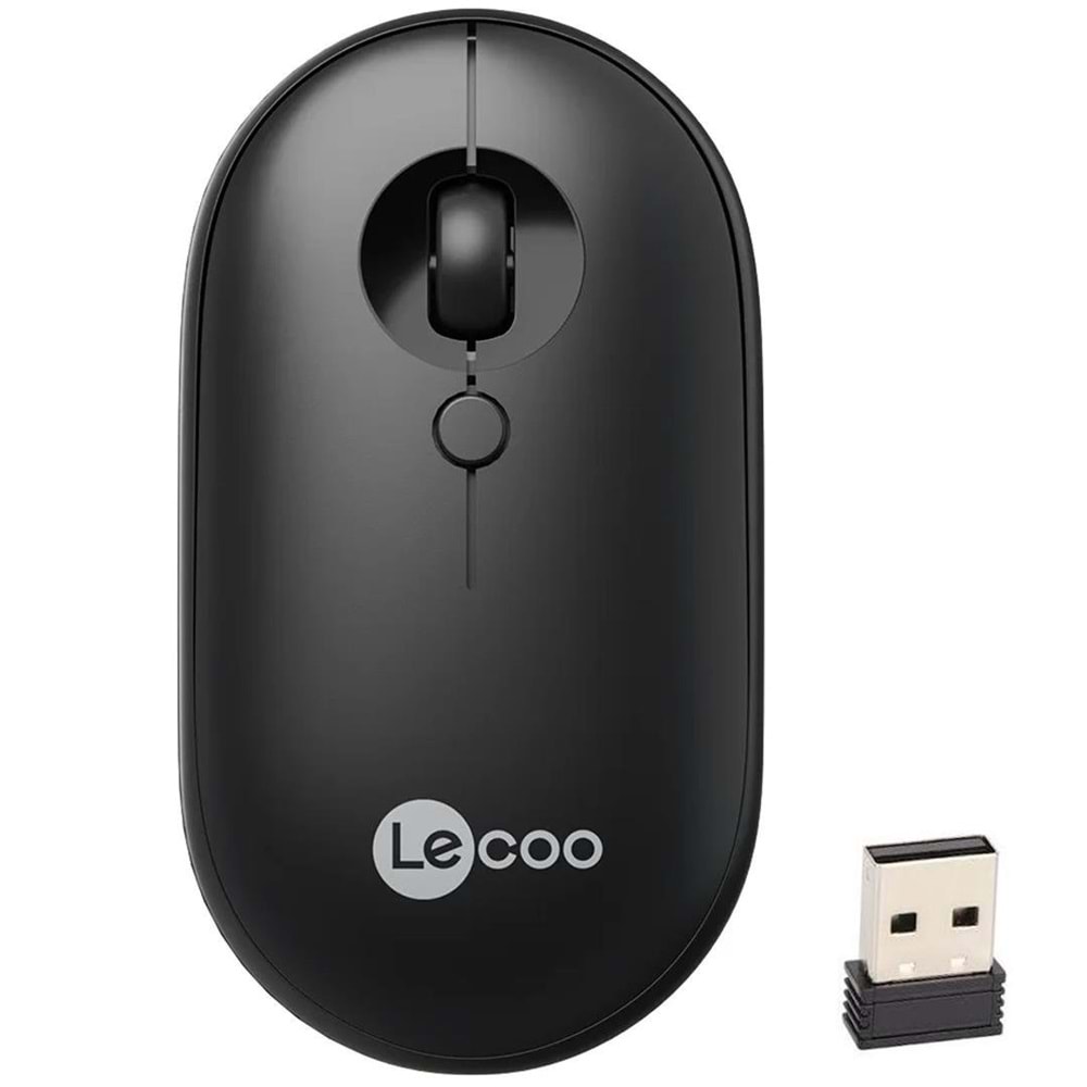 Lenovo Lecoo WS212 1600 DPI 4 Tuşlu Kablosuz Siyah Optik Mouse