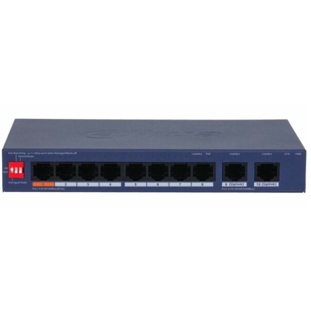 Dahua CS4010-8ET2GT-60 10 Port 10/100/1000 8xPoE 60W 2xUplink Yönetilir Switch