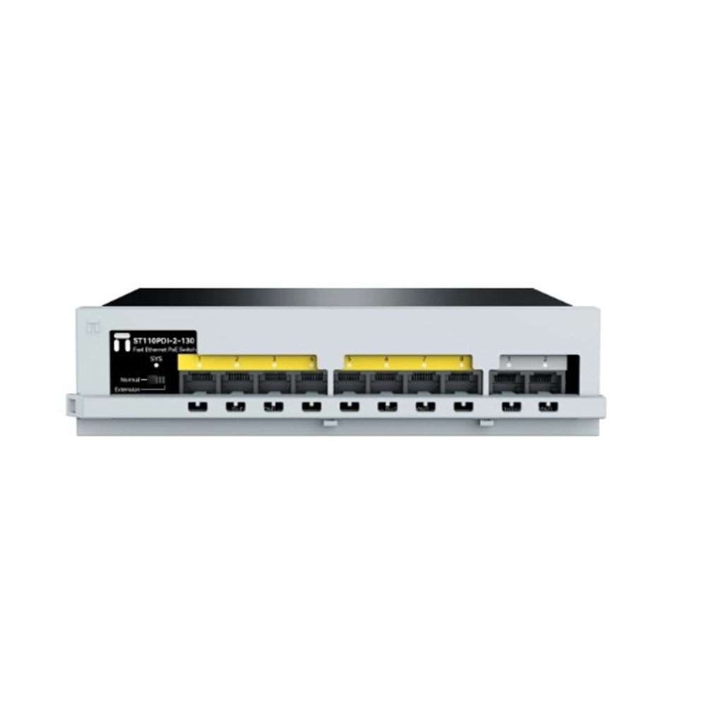 Stonet ST110PDI-2-65 10*10/100M ports: 8 PoE ports+2 uplink ports 65W
