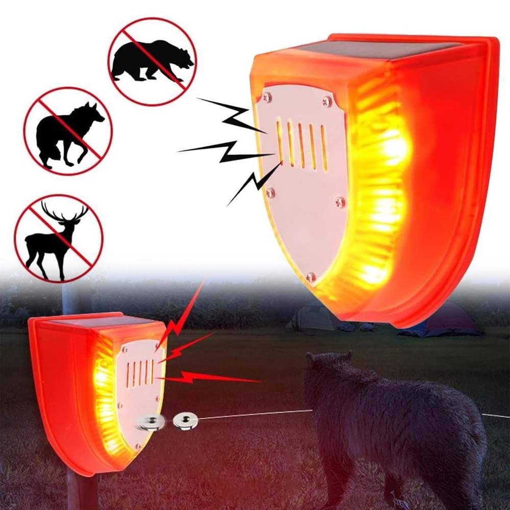 PowerMaster PM-26954 Misina İle Tetikli Sesli Hayvan Kovucu Alarm Cihazı Solar Panelli