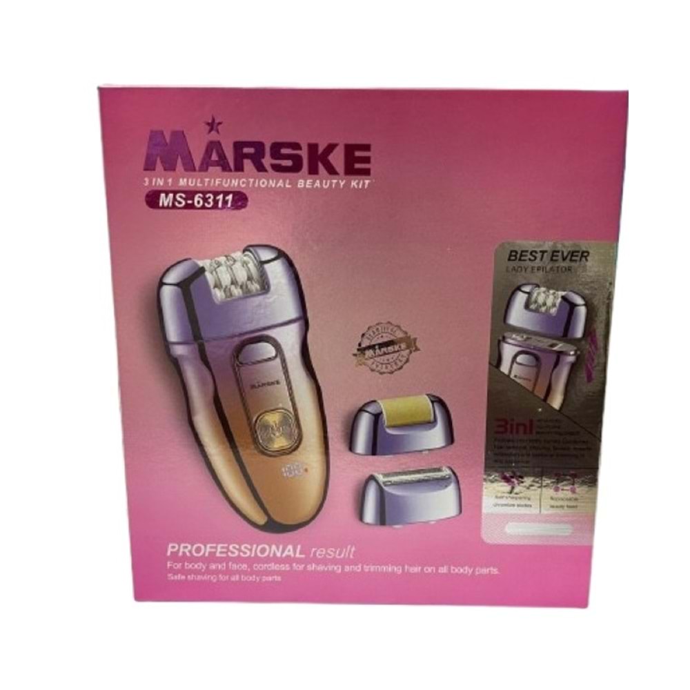 Marske MS-6311 3in1 Şarjlı Epilasyon Cihazı – Epilatör + Tıraş Başlığı + Topuk Törpüsü