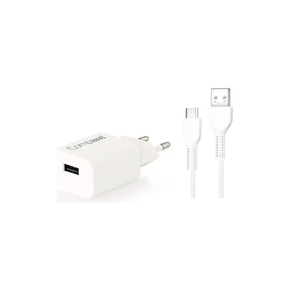 COMPAXE CTA-524UTB 12W 5V 2.4A USB 3.0 + USB TO TYPE C 3A KABLOLU SET
