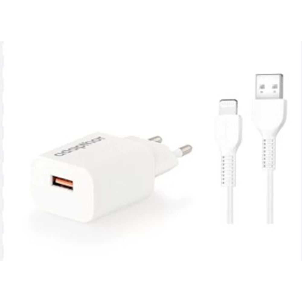 COMPAXE CTA-524ULB 12W 5V 2.4A USB 3.0 + USB TO LIGHTNING 3A KABLOLU SET