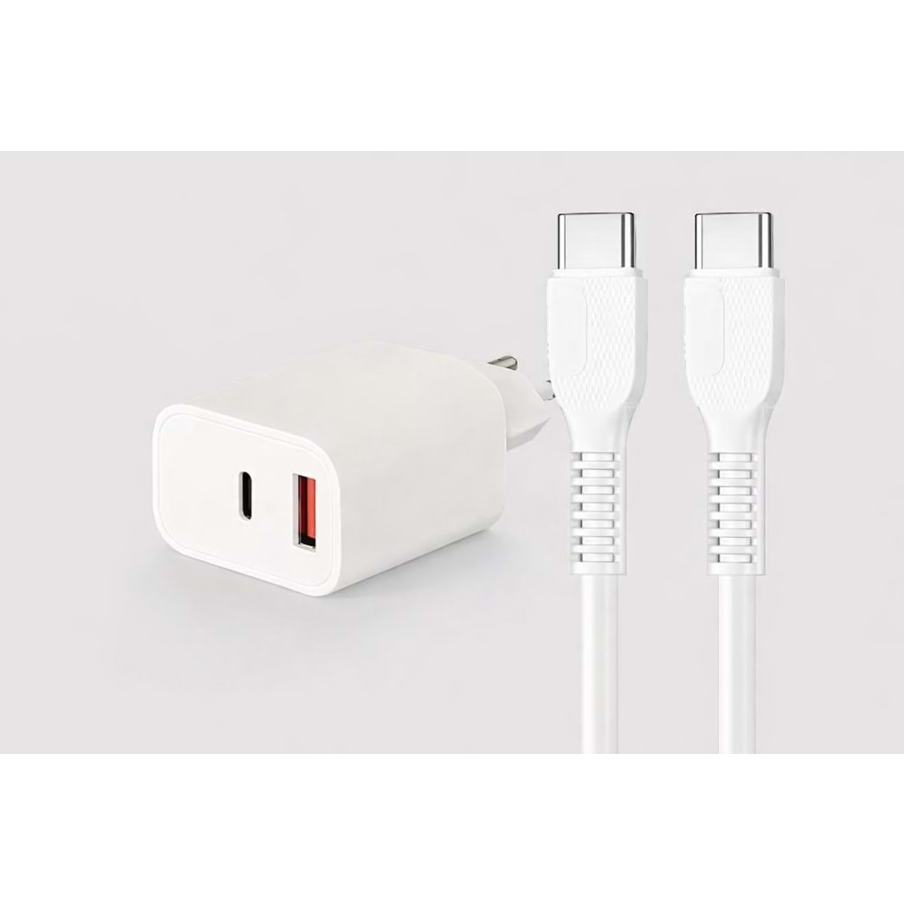 Compaxe CTA-300CA TT 30+18W TT PD/QC+Type-C To Type-C 3A Kablolu Set