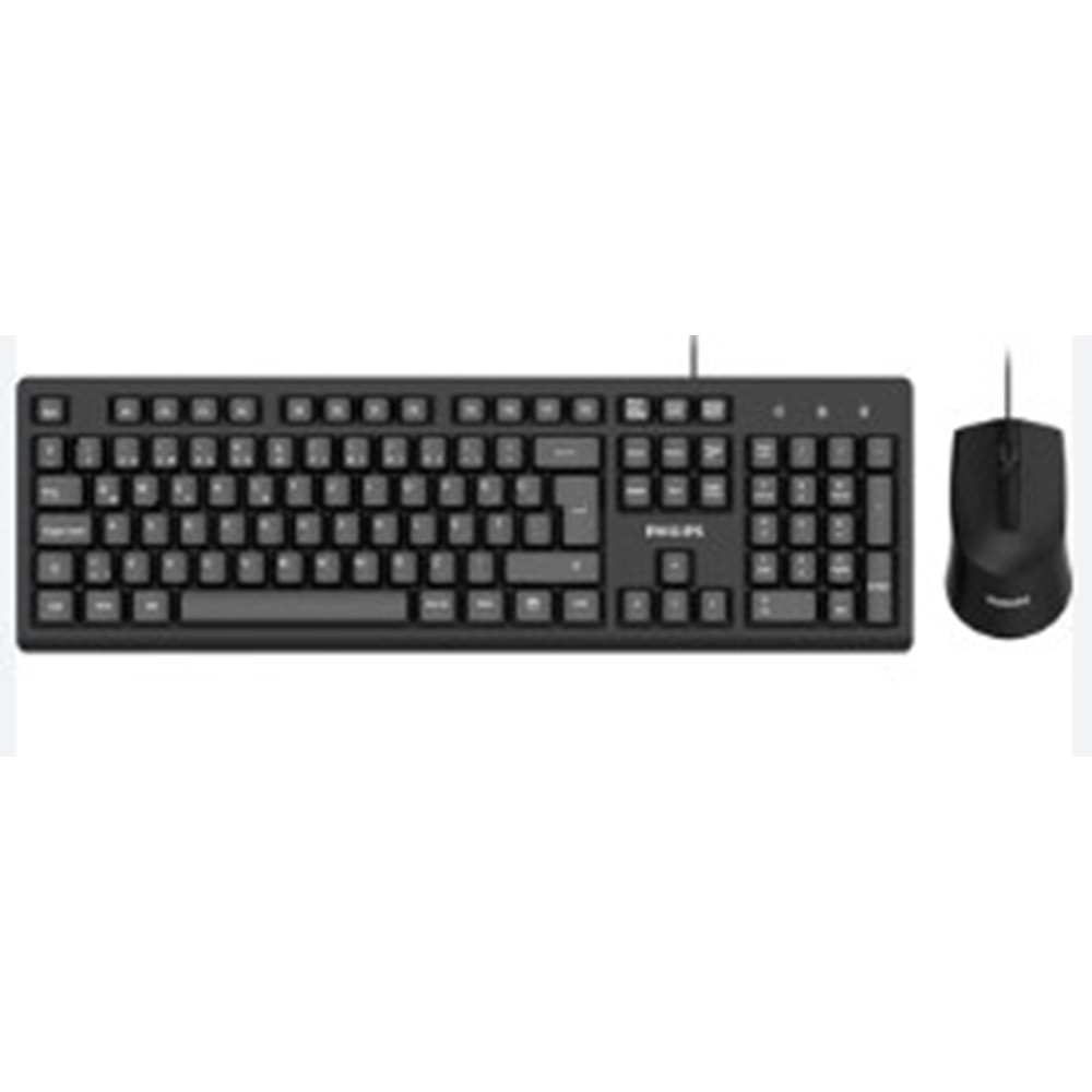 Philips SPT6234B Siyah Türkçe Usb Kablolu Klavye Mouse Set