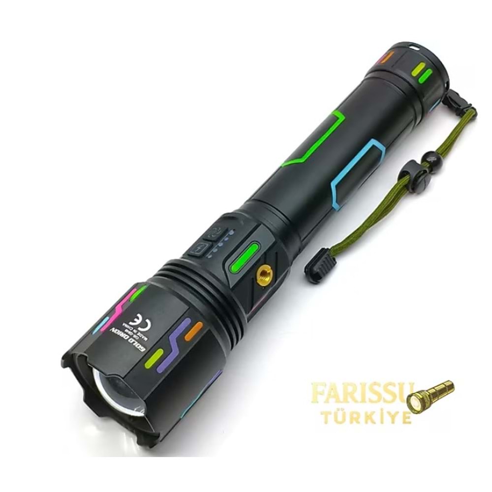 Gold Orion Or-G640 Zoomlu 6000 Lümen 3 Km Menzil Şarjlı El Feneri