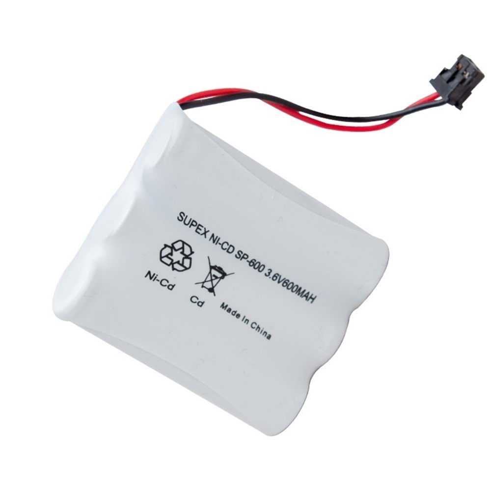 Supex SP-600 3.6V 600mA Süpürge Pili Ni-CD 3 Lü Telefon Pili