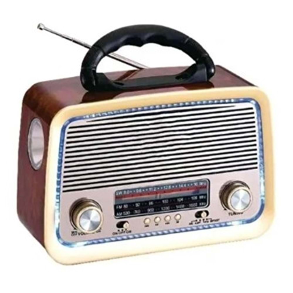 Prokama BK-301 Nostaljik Eskitme Güneş Enerjili Bluetooth ve Fener Nostaljik Radyo