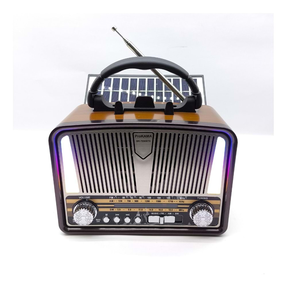 Prokama BK-7090BTS Nostaljik Eskitme Güneş Enerjili Bluetooth Nostaljik Radyo