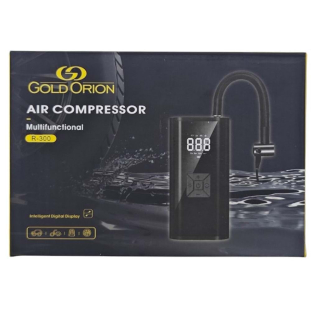 Gold Orion R-300 Gold Orion USB-C ve DC12V Şarjlı 120W Hava Kompresörü