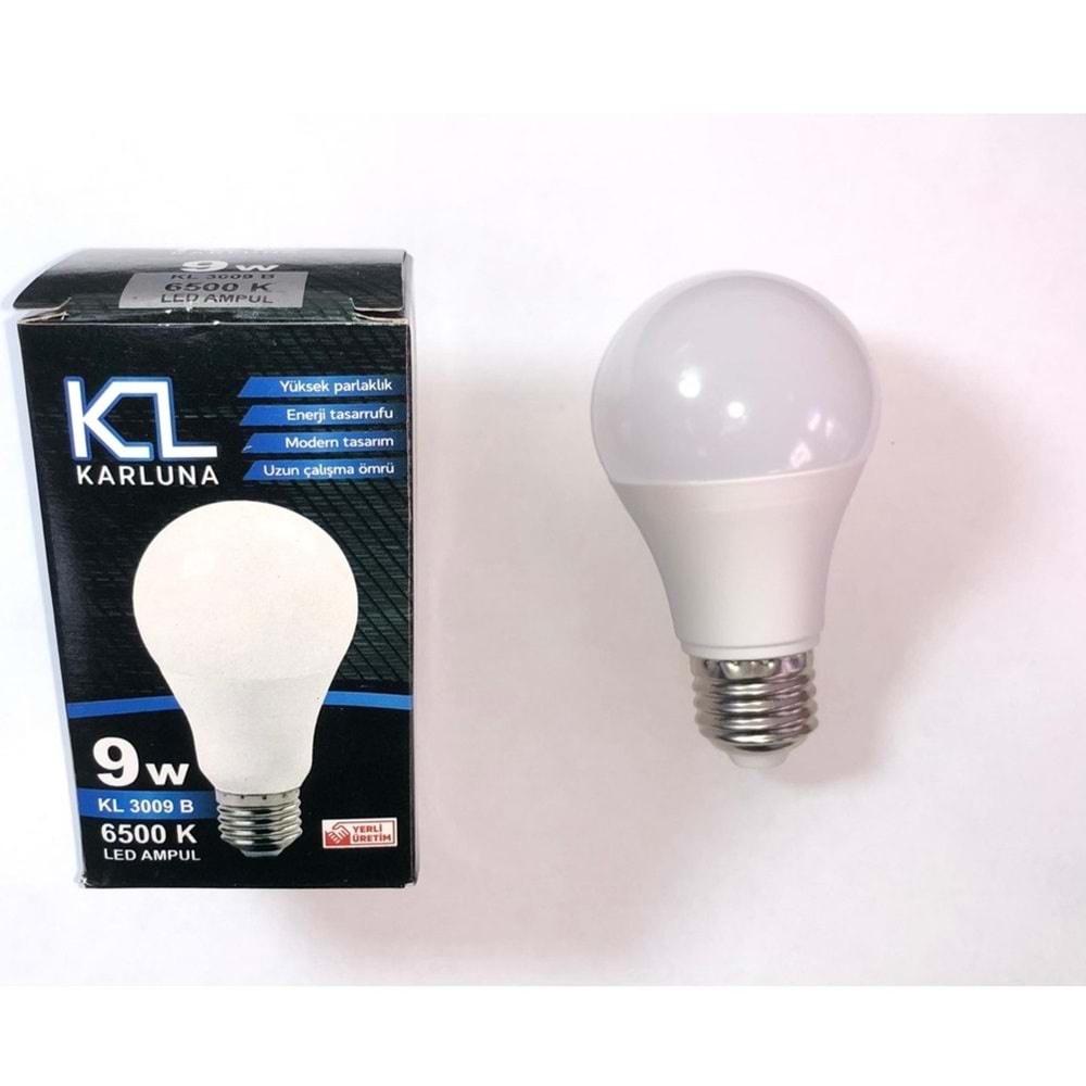 Karluna KL-3009B 220Volt 9 Watt Beyaz E27 Beyaz Led Ampul