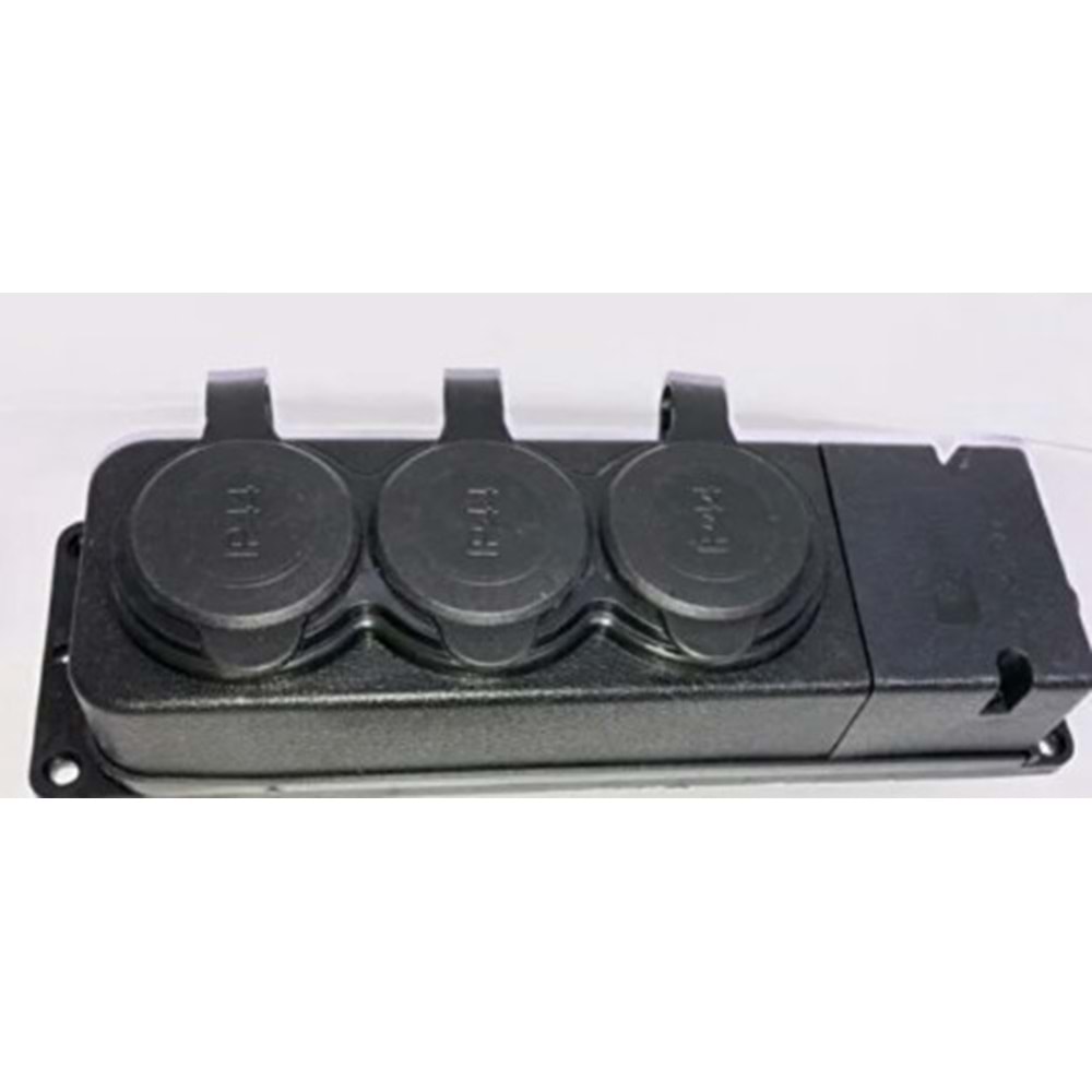 Orel Kauçuk Monofaze Üçlü Grup Priz Kauçuk